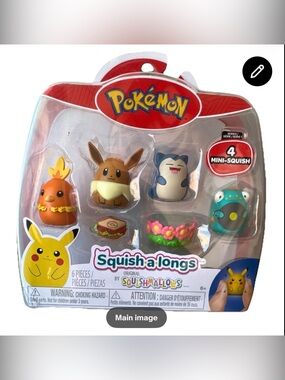 Pokémon Squishmallows Squish-a-longs Mini Squishy Set - Multicolor